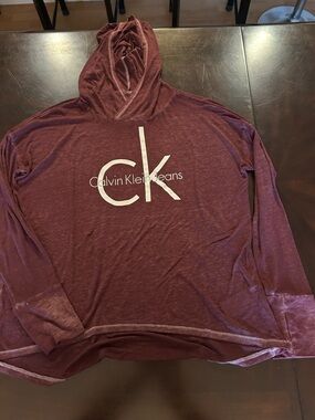 Calvin Klein Jeans T-Shirt Hoodie Blue Pullover Logo women’s small